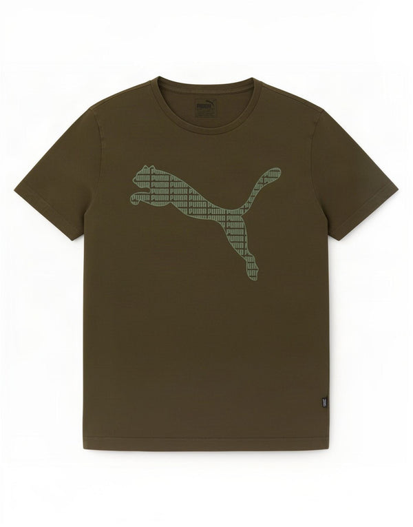 Puma T-Shirt Graphique Homme Petit Kaki