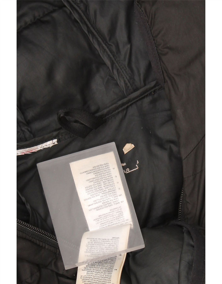 ADIDAS Veste matelassée à capuche pour femme UK 16 Large Noir Colourblock Polyester
