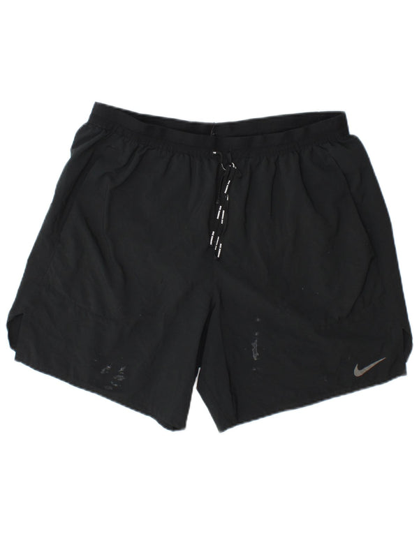Nike Short de sport Dri Fit pour homme en polyester bleu marine Taille L