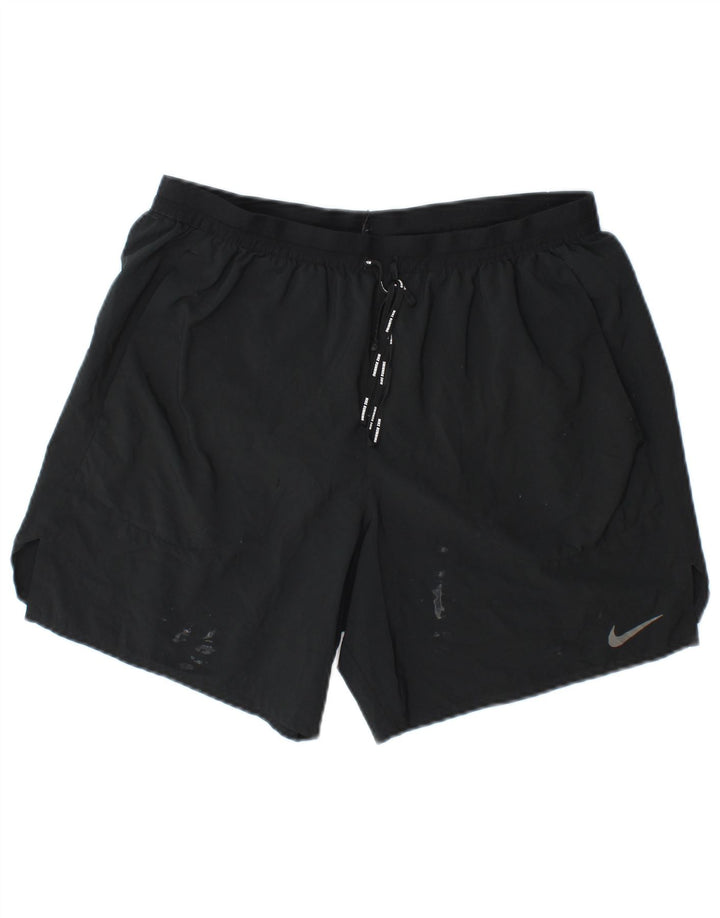 Nike Short de sport Dri Fit pour homme en polyester bleu marine Taille L