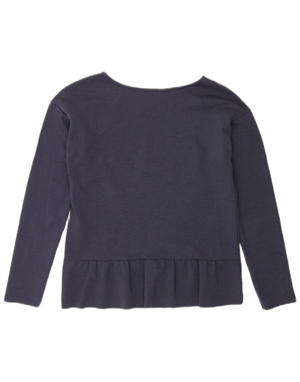 Benetton Haut à manches longues pour femme UK 10 Small Bleu marine