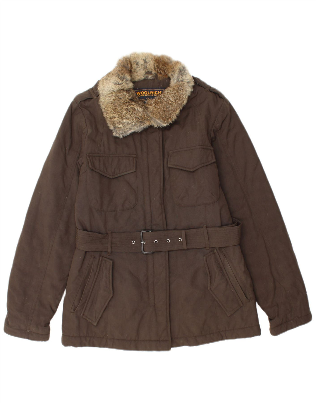 Woolrich Gilet rembourré militaire pour femme UK 12 Marron moyen