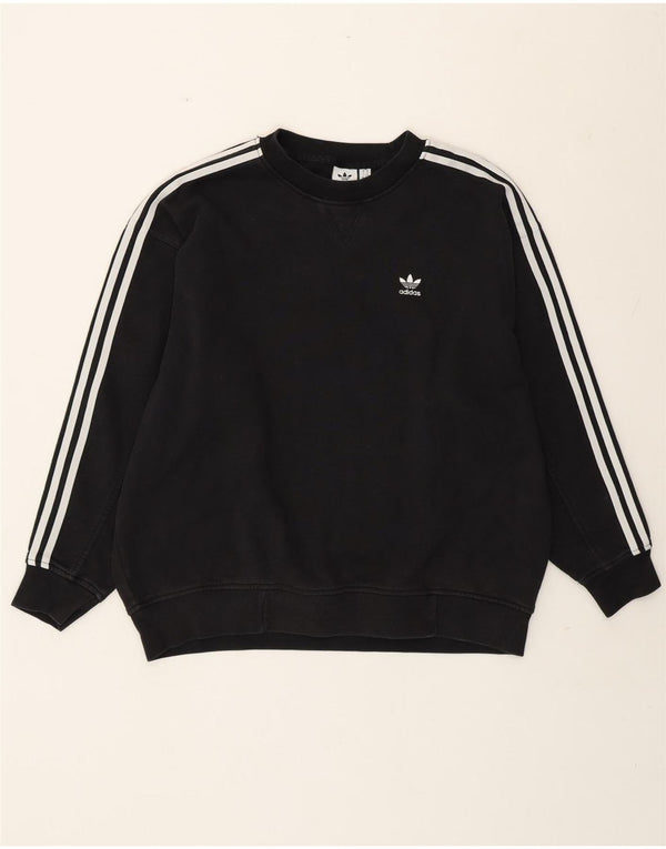 Adidas Sweat-shirt surdimensionné pour femme UK 6 XS Noir Coton