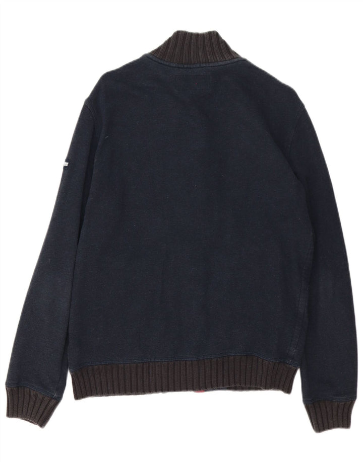Armani Jeans Cardigan Homme Pull Large Bleu Marine Coton