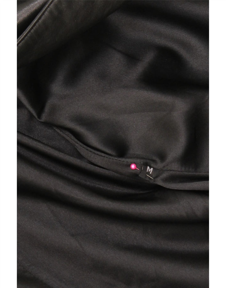 Veste en cuir femme vintage UK 14 Cuir noir moyen