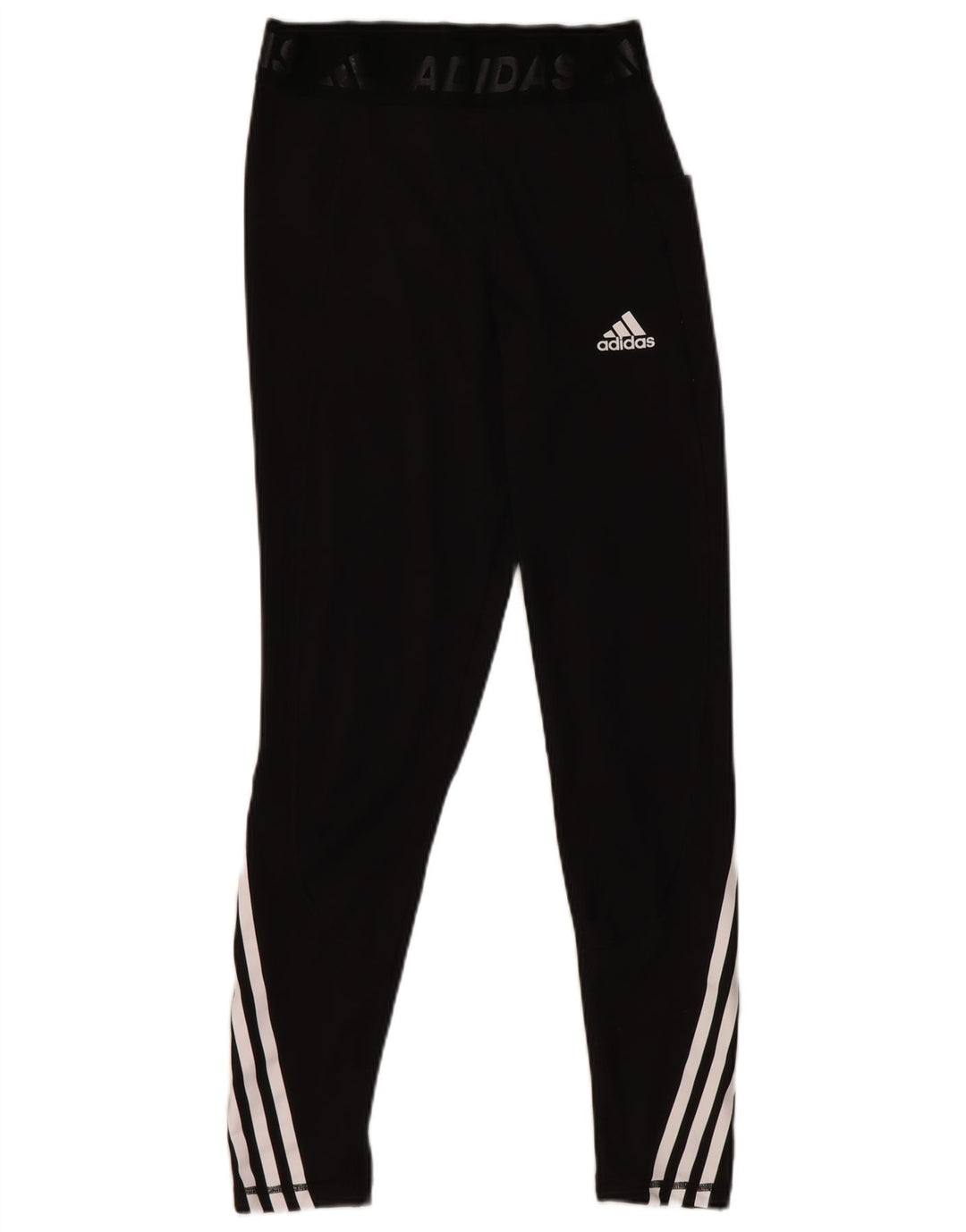 ADIDAS Womens Tech Fit Graphic Leggings UK 8/10 Small  Black Polyester