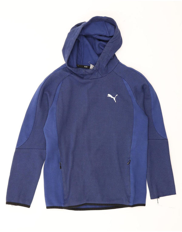 Puma Sweat à capuche garçon 11-12 ans Bleu à pois en coton