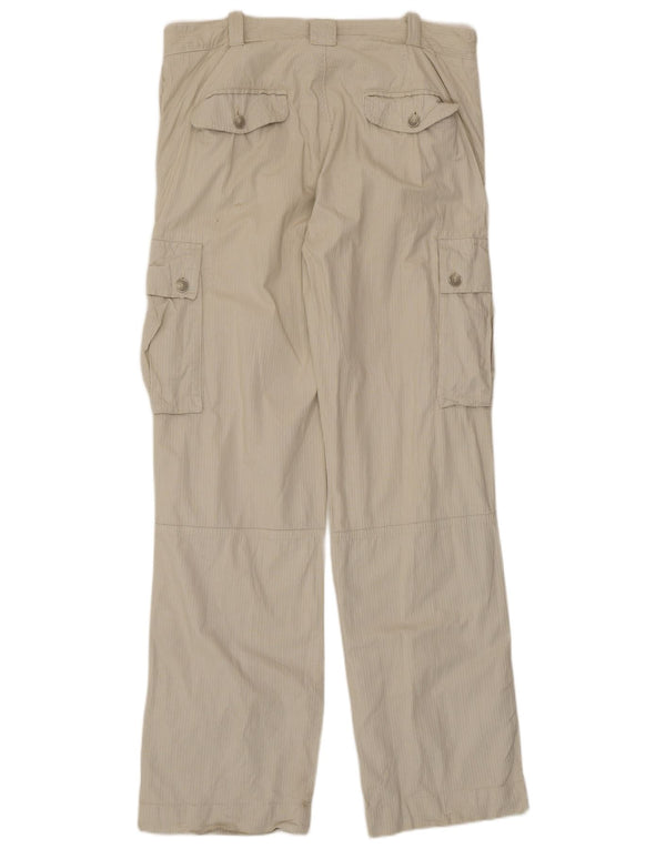 Zara Pantalon cargo droit pour homme EU 44 Large W34 L34 Beige à fines rayures