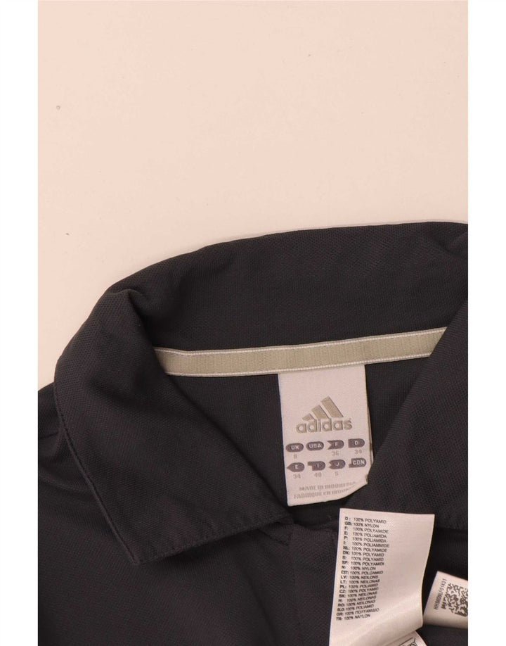 Adidas Femme Climalite Polo UK 8 Small Gris Polyamide