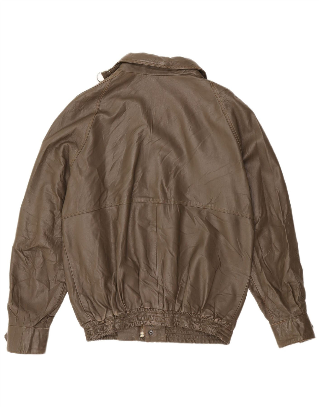 VINTAGE Veste en Cuir Homme IT 48 Marron Moyen