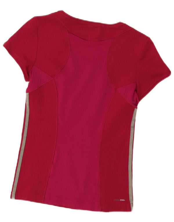 Adidas Climacool T-shirt pour femme UK 12 Rouge moyen Polyester Sports