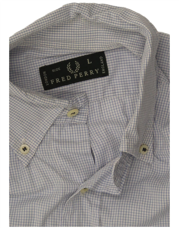 Fred Perry Chemise Homme Grand Carreau Bleu