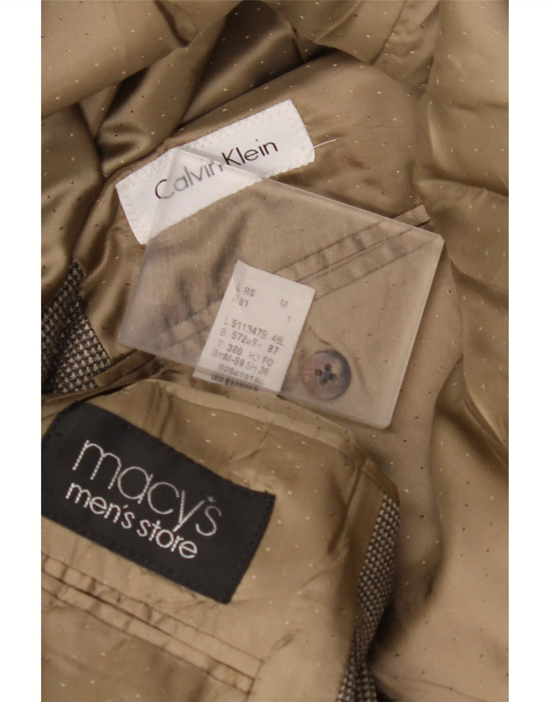 CALVIN KLEIN Veste Blazer 3 Boutons Homme Taille 46 XL Gris Check Soie