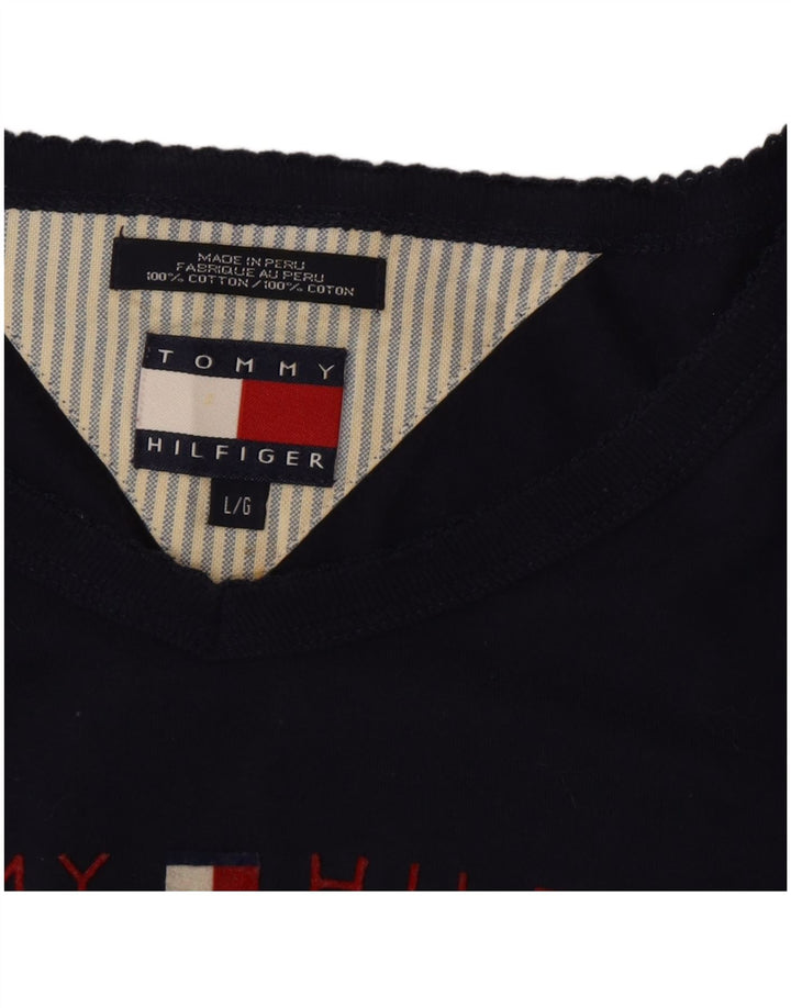 Tommy Hilfiger Tunique graphique à manches longues pour femme UK 16 Large Bleu marine