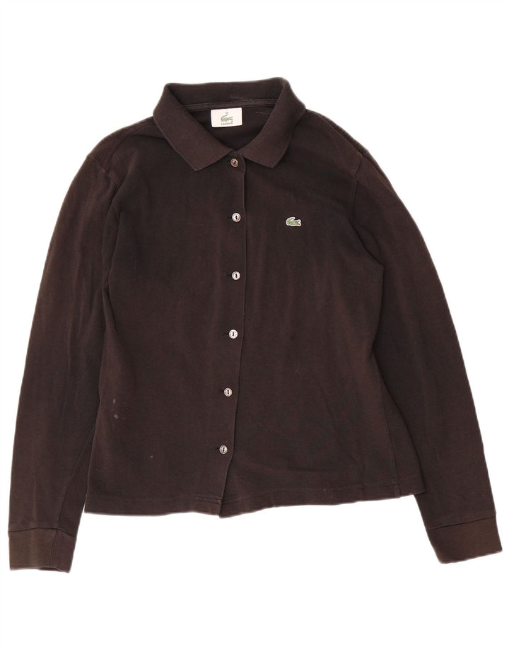 Lacoste Femme Chemise Blouse Taille 38 Moyen Noir Coton