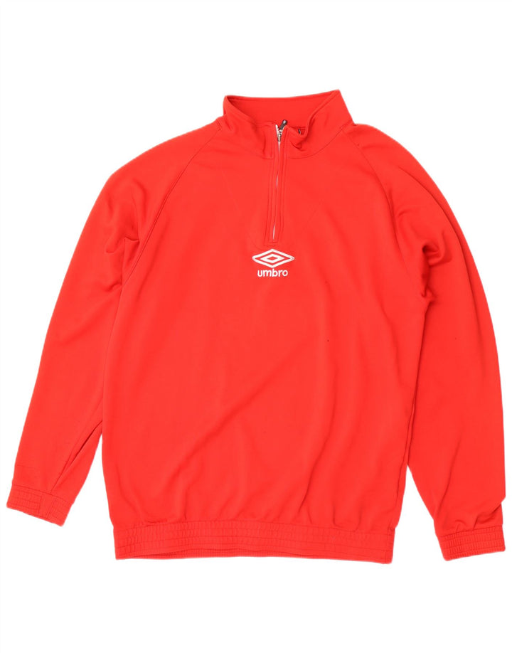 Umbro Homme Zip Neck Sweatshirt Jumper XL Rouge Polyester
