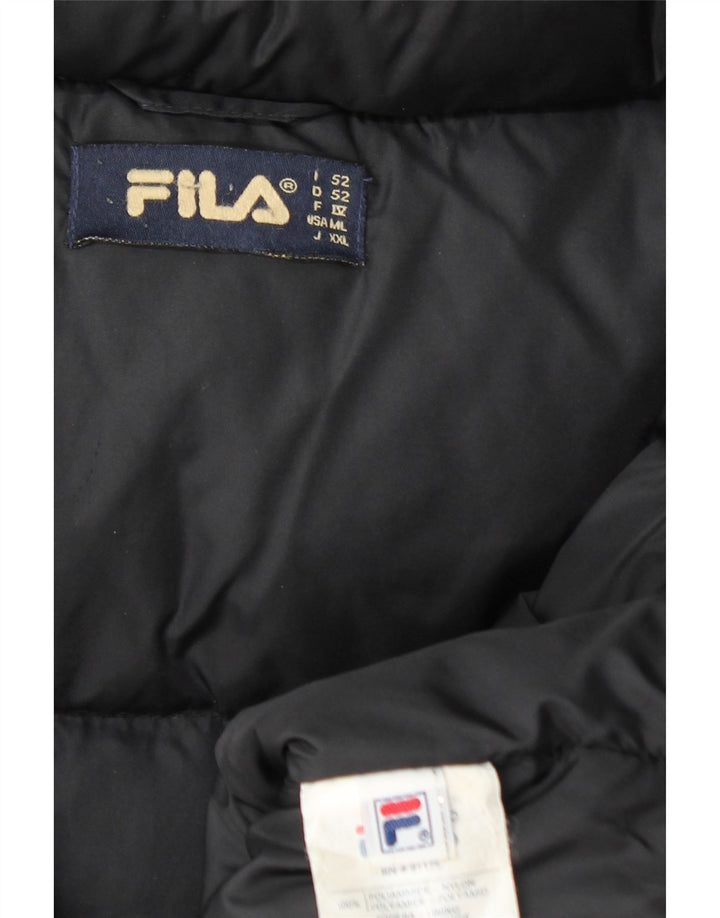 Fila Veste matelassée à capuche pour homme IT 52 Large Noir Polyamide