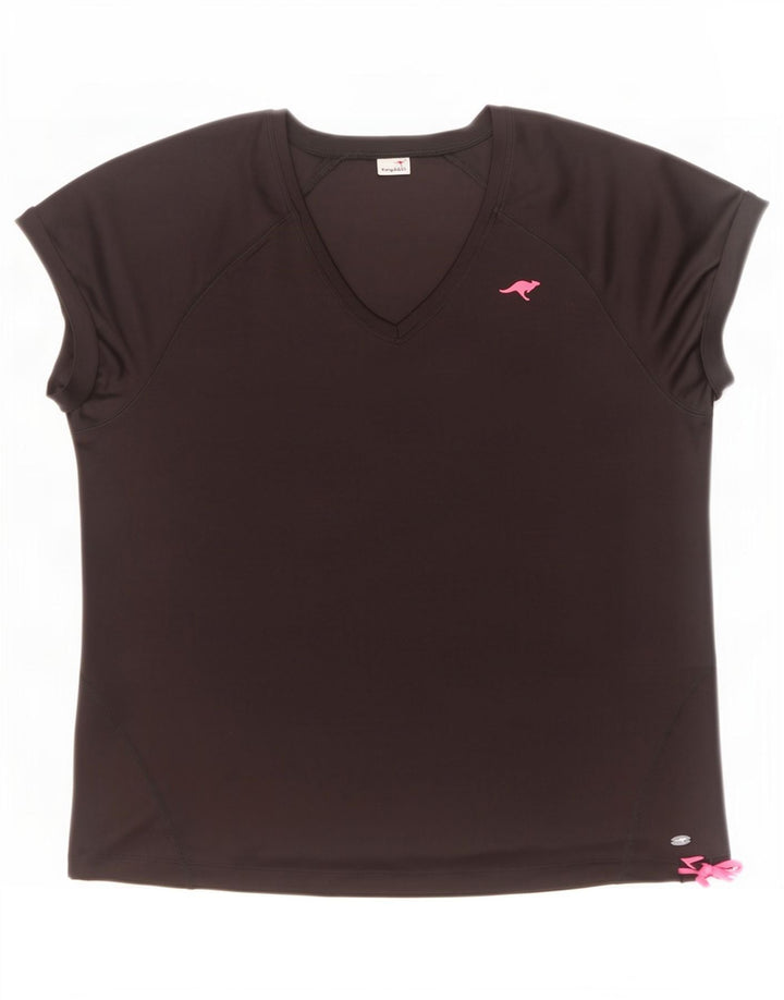 Kangaroos T-Shirt Femme Top UK 22/24 2XL Noir Polyester