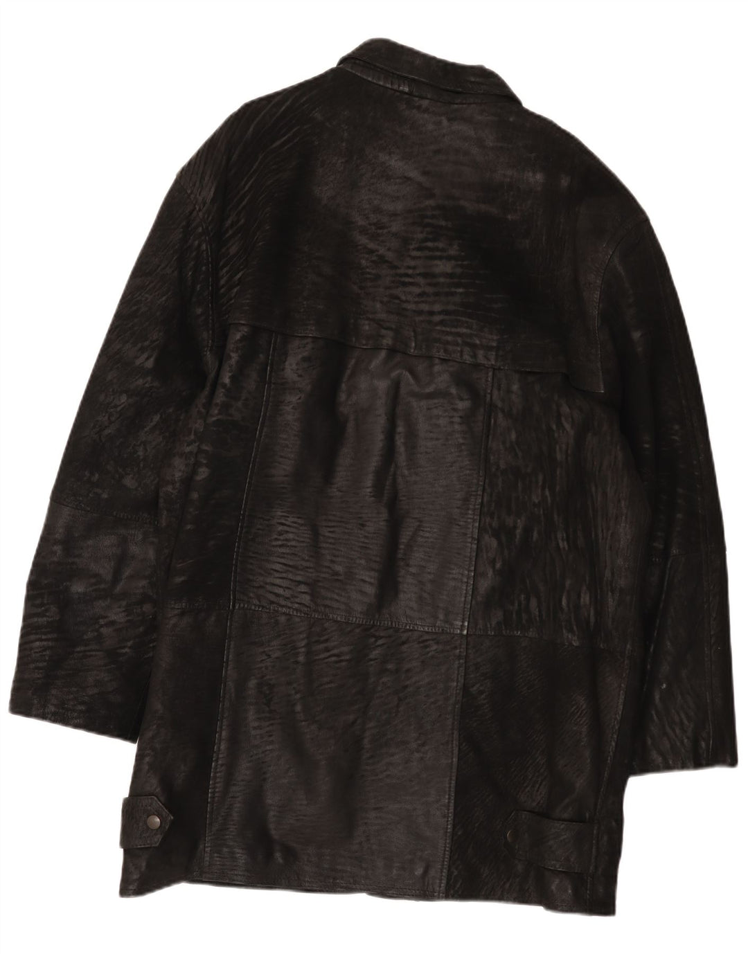 Carlo Santini Manteau en cuir pour homme UK 44 2XL Cuir noir