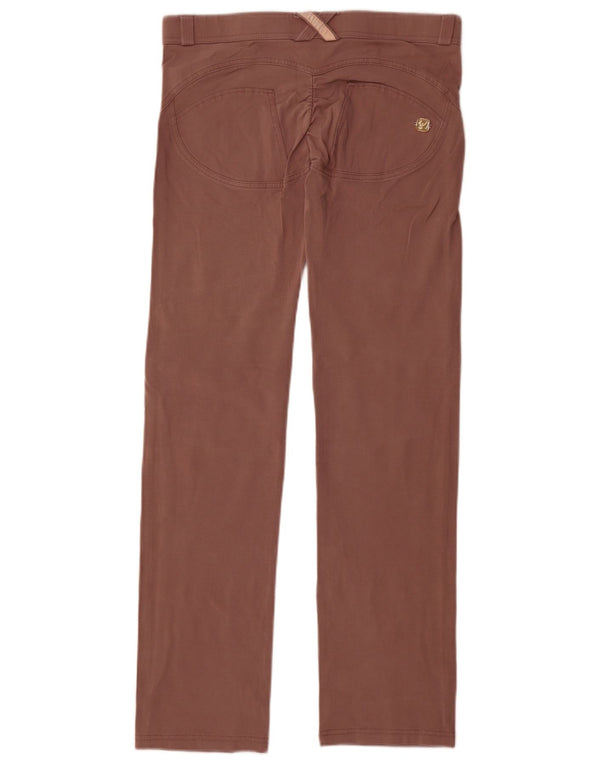 Freddy Pantalon décontracté droit pour femme UK 12 Medium W30 L30 Marron Coton