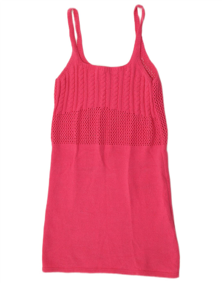Zara Robe d'été en tricot pour femme UK 12 Polyester rose moyen