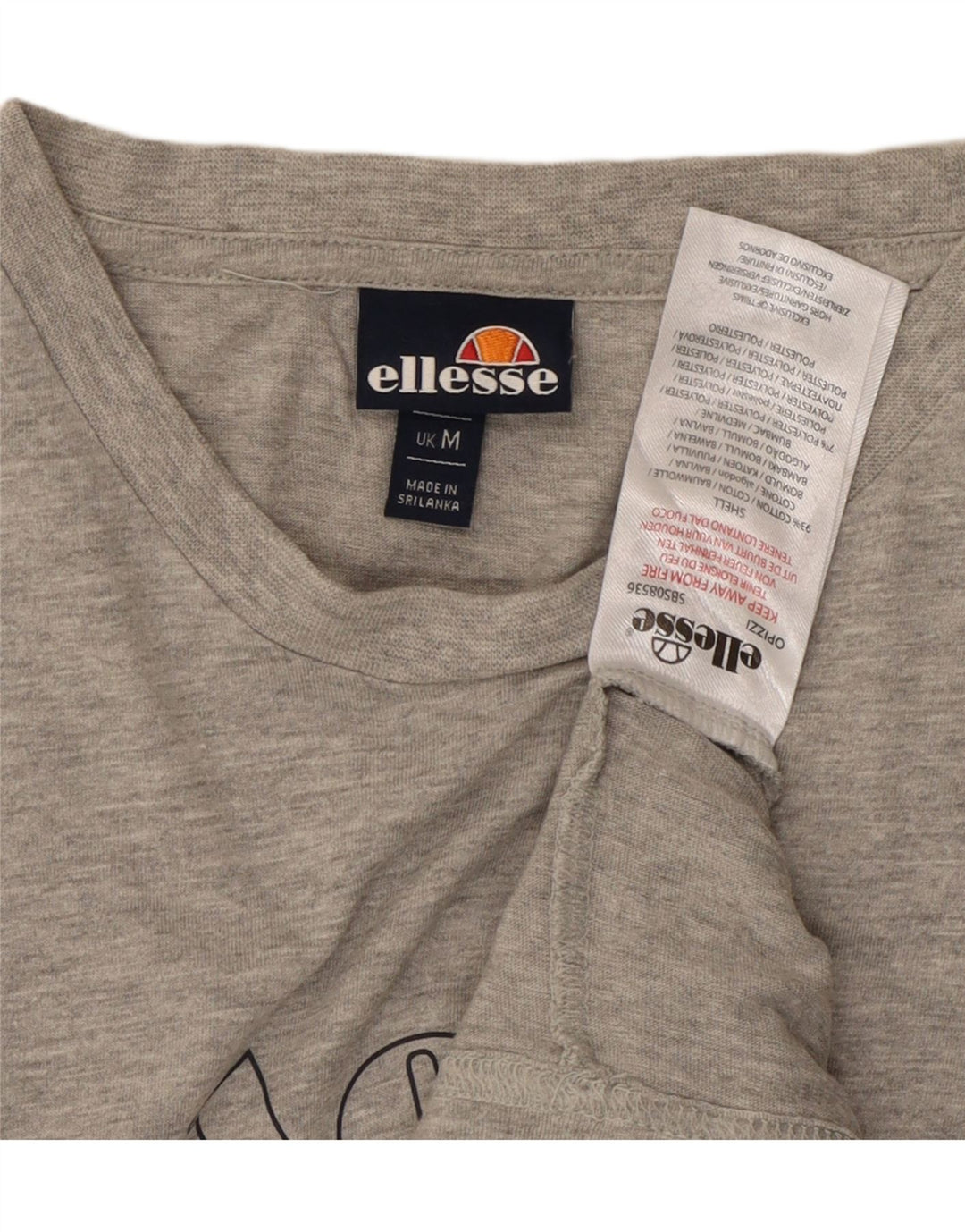ELLESSE T-Shirt Graphique Homme Gris Moyen Coton