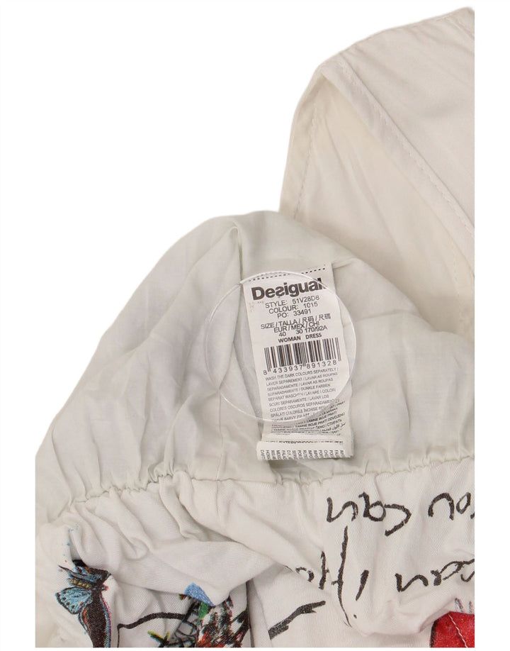 DESIGUAL Robe bulle graphique sans manches pour femme EU 40 Medium Blanc Floral