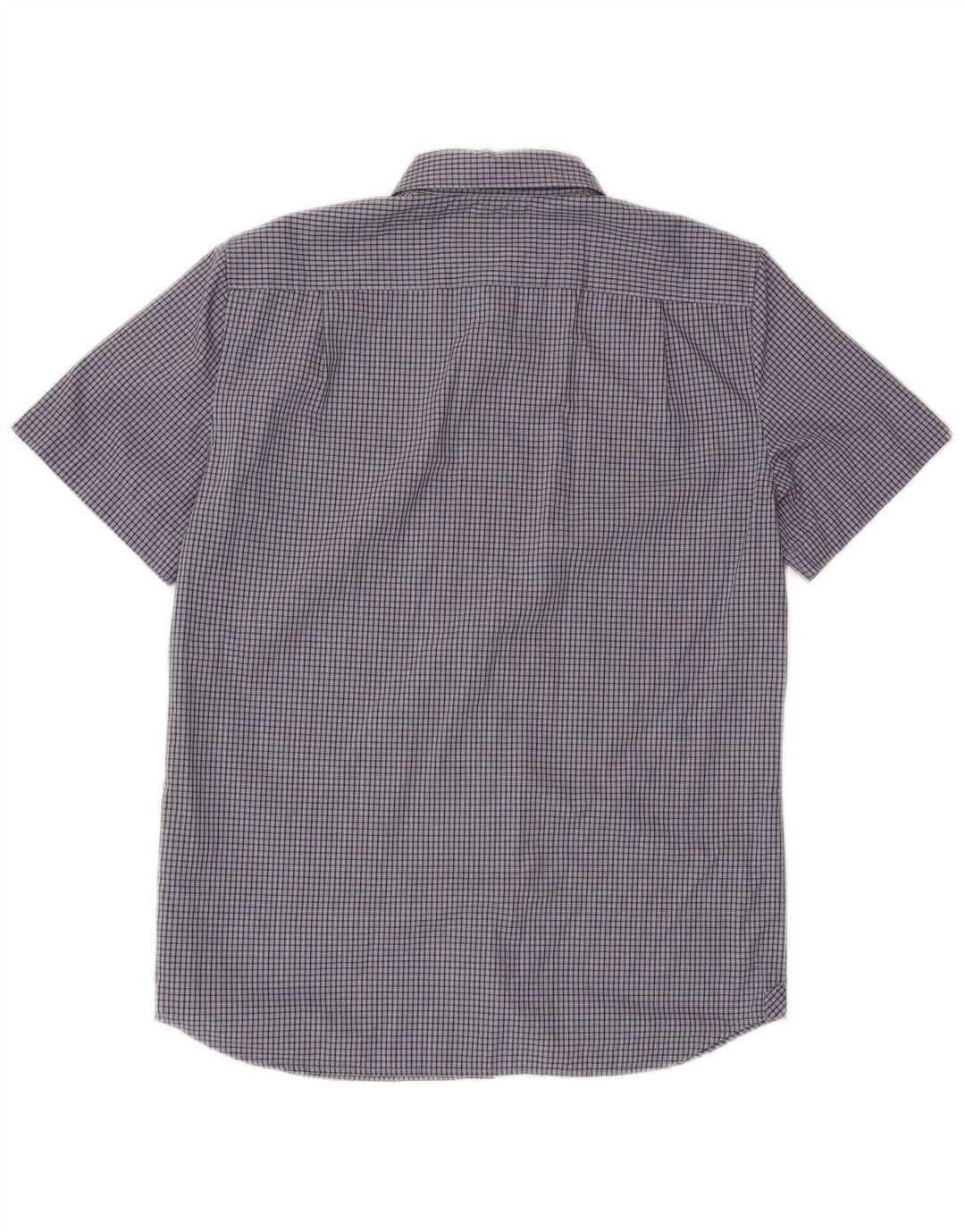Lacoste Chemise à manches courtes pour hommes Taille 40 Coton à carreaux bleu marine moyen