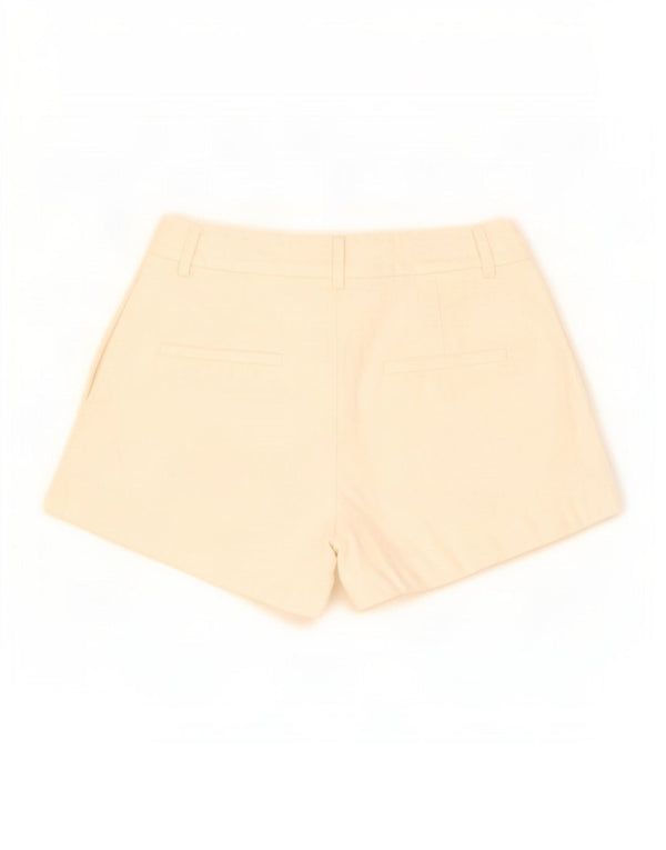 Zara Short Chino Taille Haute Femme EU 34 2XS W24 Coton Blanc