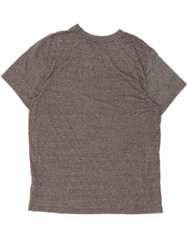 HURLEY Mens T-Shirt Top Large Grey Flecked Polyester Vintage Hurley and Second-Hand Hurley from Messina Hembry 