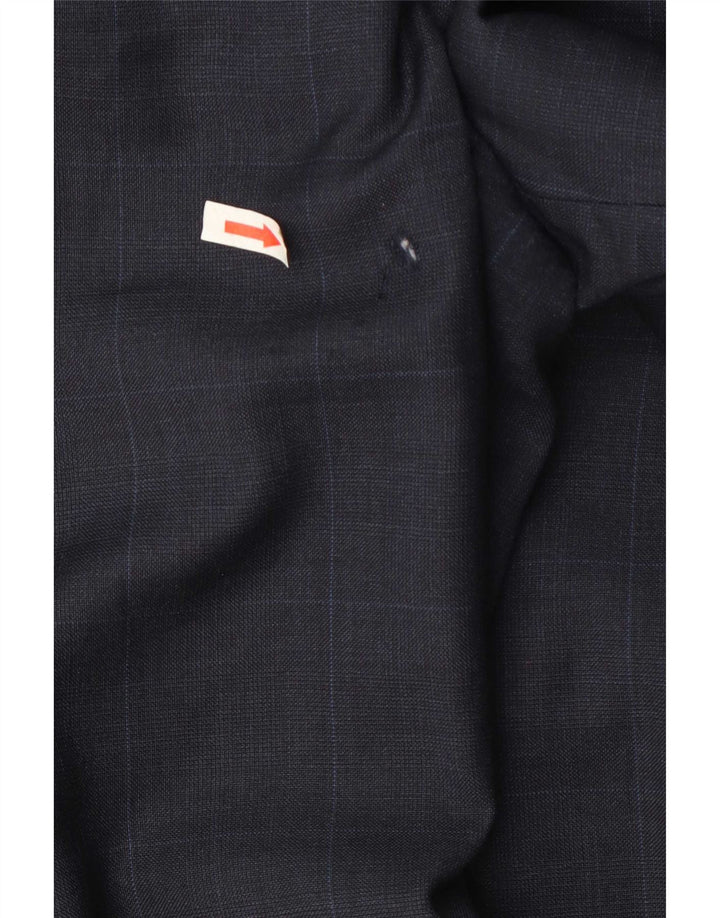 Marks & Spencer Veste blazer à 2 boutons pour homme UK 46 XL Bleu marine à carreaux en laine