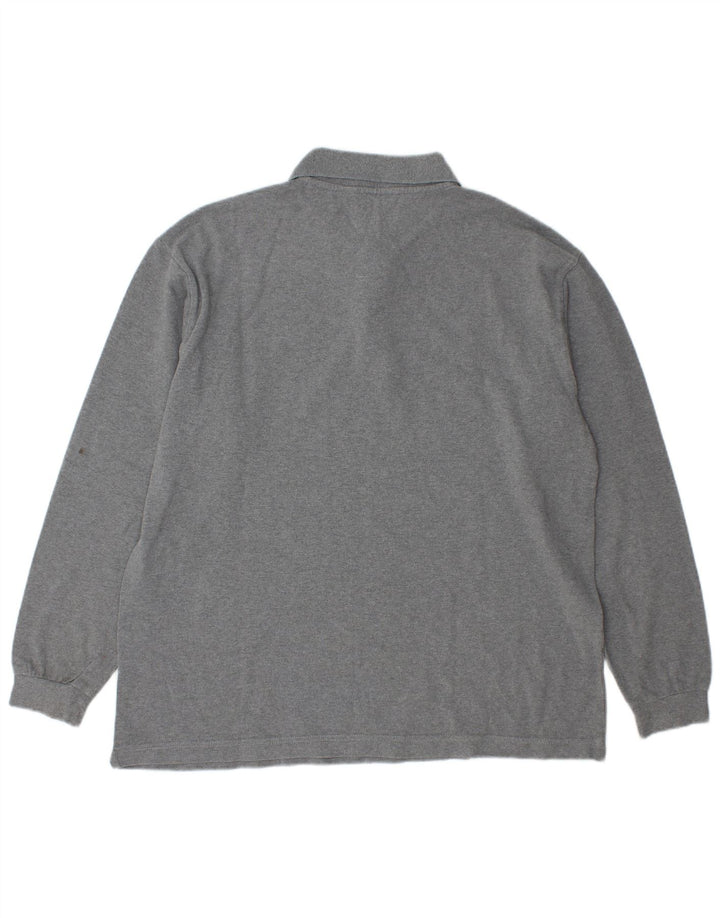Kappa Polo à manches longues pour homme en coton gris moyen