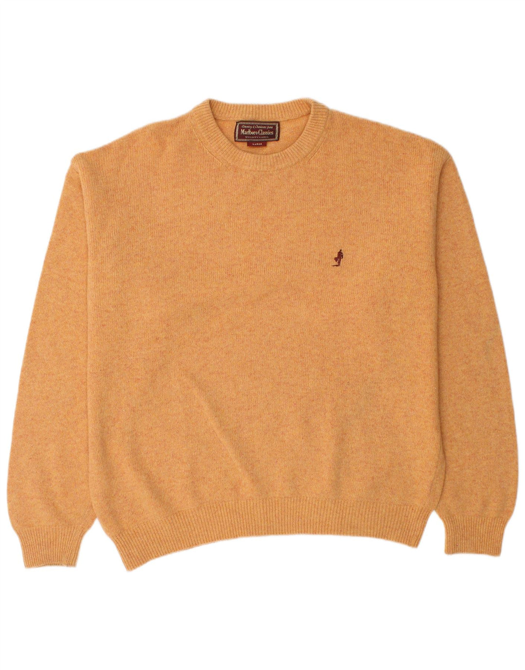 Marlboro Classics Pull à col rond pour homme en laine orange Taille L
