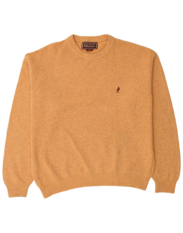 Marlboro Classics Pull à col rond pour homme en laine orange Taille L