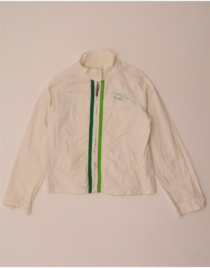 Murphy & Nye Veste bomber graphique pour femme UK 16 Grand coton blanc