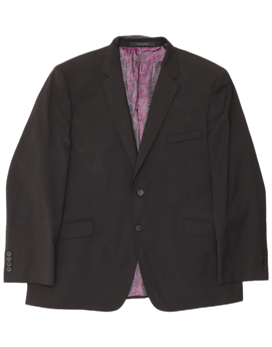 Ted Baker Veste blazer coupe slim à 2 boutons pour homme UK 46 3XL Laine noire