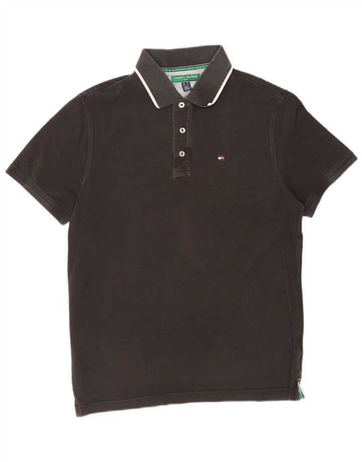 Tommy Hilfiger Polo Homme Coton Rayé Noir Moyen