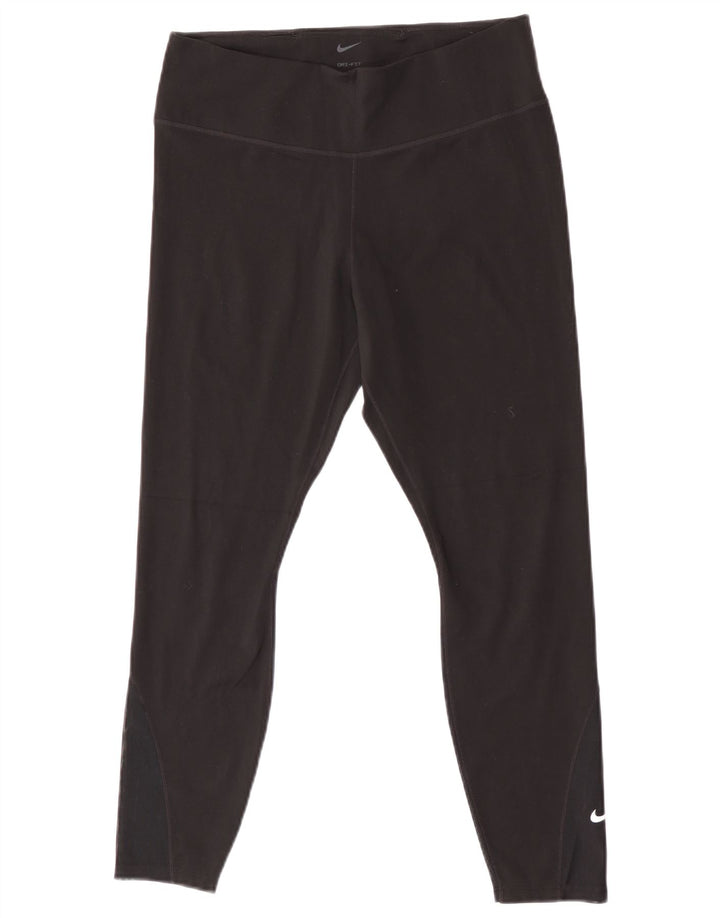 Nike Legging court Dri Fit pour femme UK 14 Large Noir