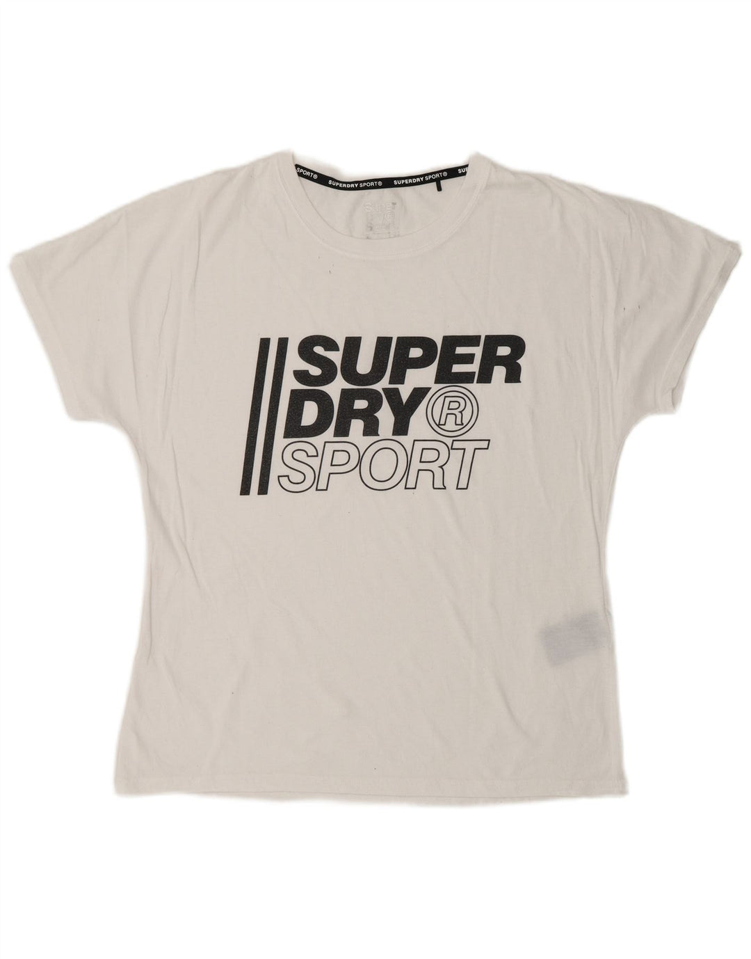 SUPERDRY T-shirt graphique pour femme UK 12 Blanc moyen Polyester