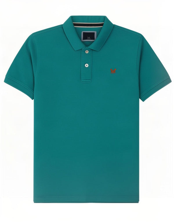 Crew Clothing Polo Homme Coton Turquoise Moyen