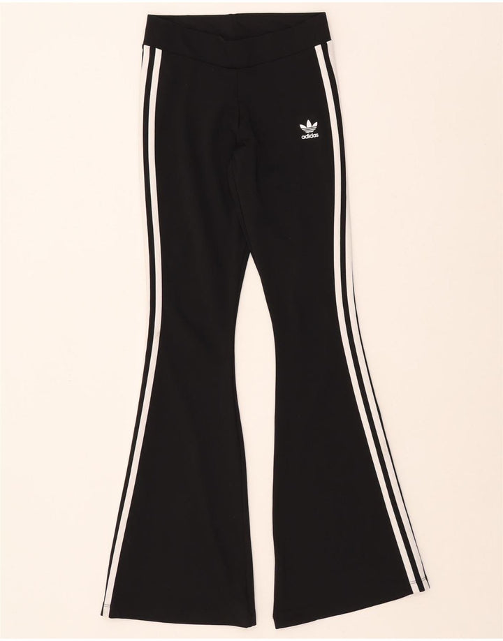 ADIDAS Leggings évasés pour femmes UK 6 XS Noir Polyester