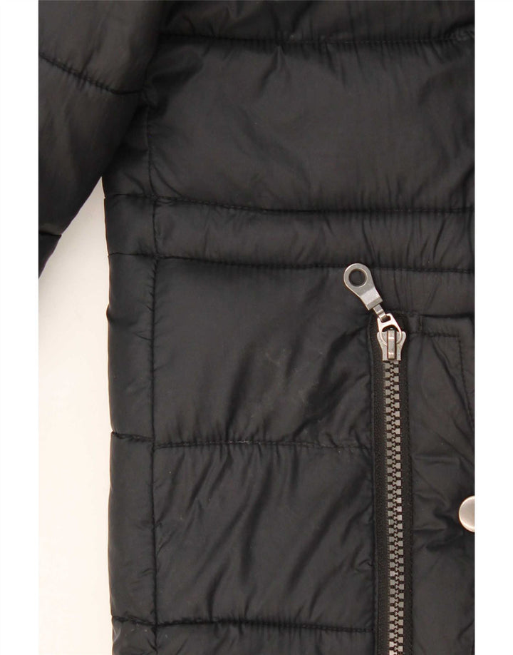 Marks & Spencer Veste matelassée à capuche pour femme UK 16 Large Noir Polyester