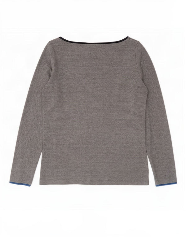 Gap Haut Femme Manches Longues UK 10 Petit Gris Coton
