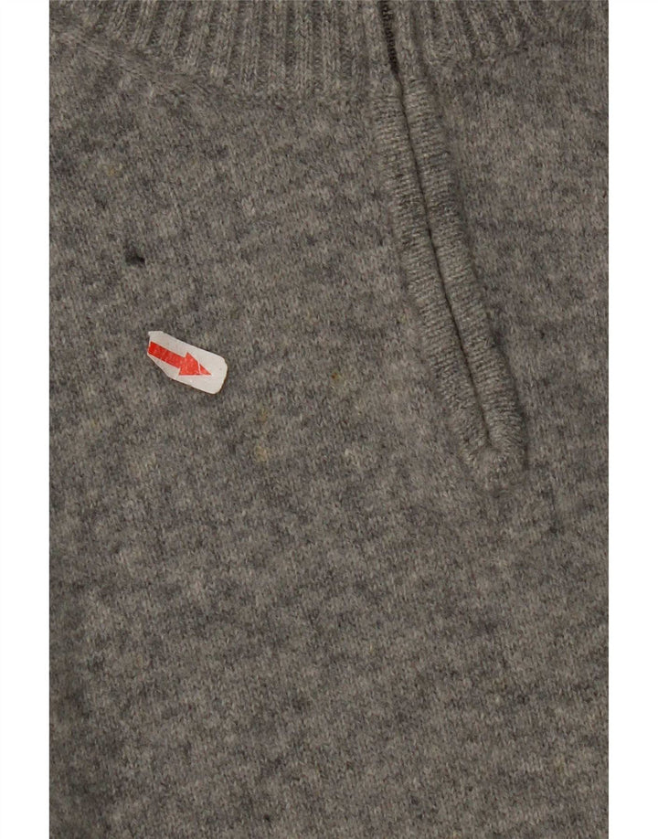 Kappa Pull à col zippé pour homme 2XL Gris chiné en laine vierge