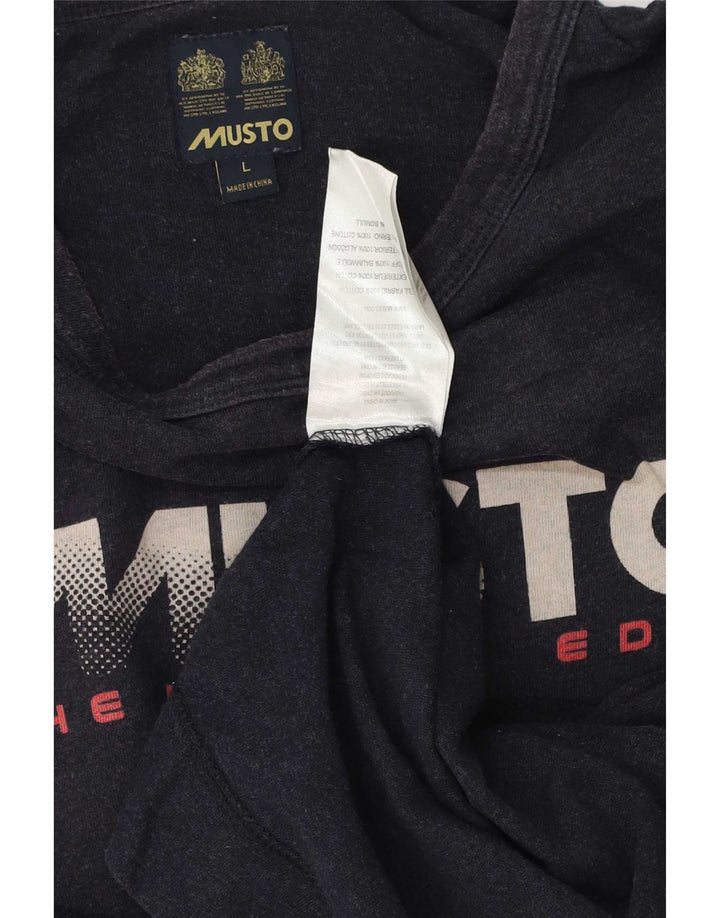 Musto Mens Graphic Sweatshirt Jumper Grand Bleu Marine Coton