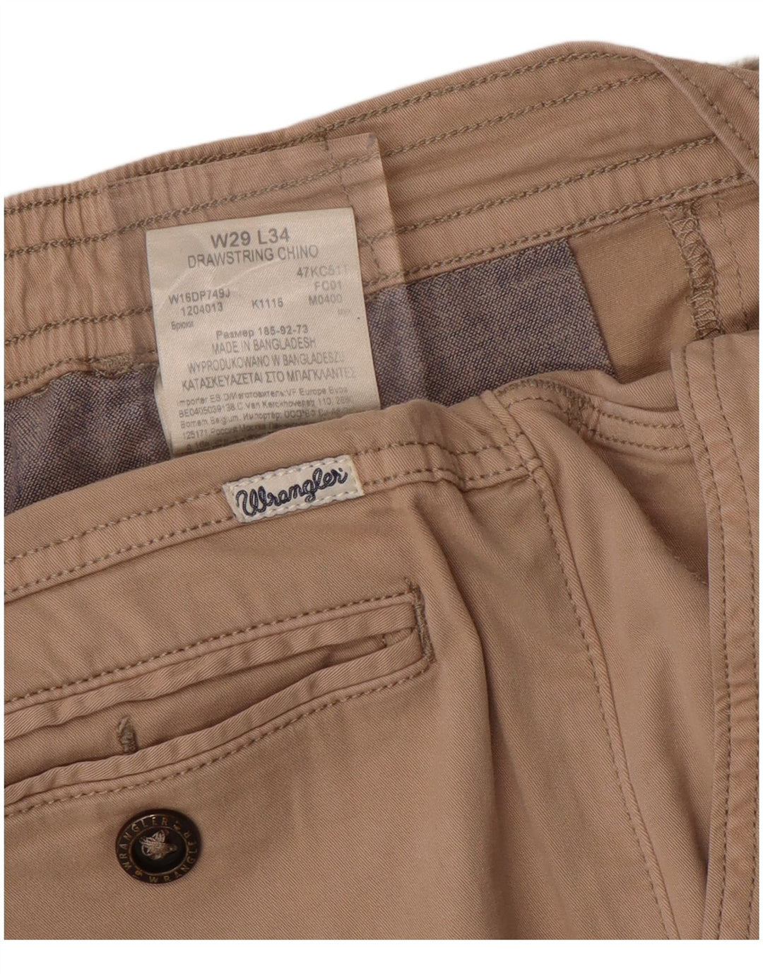 Wrangler Pantalon Chino Slim Homme W29 L34 Coton Beige