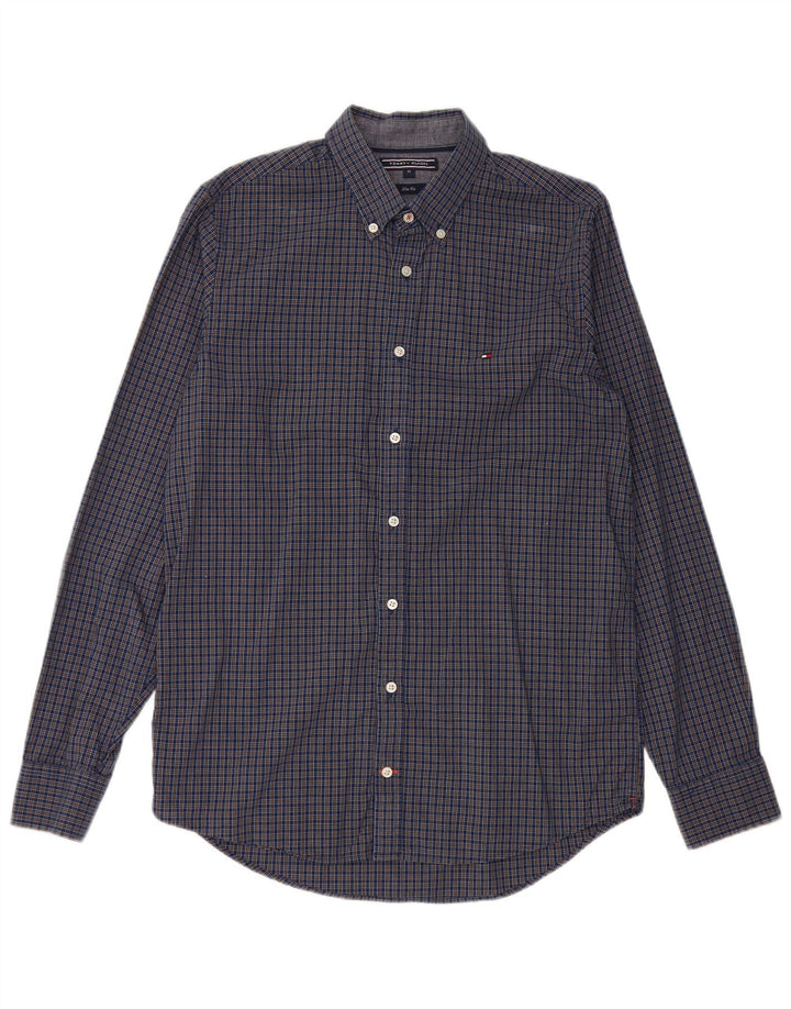 Tommy Hilfiger Chemise Slim Fit Homme Bleu Marine Moyen Vichy Coton