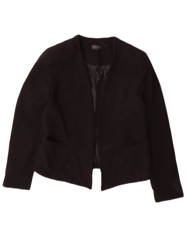 Topshop Veste Blazer Femme UK 44 Grand Noir Polyester