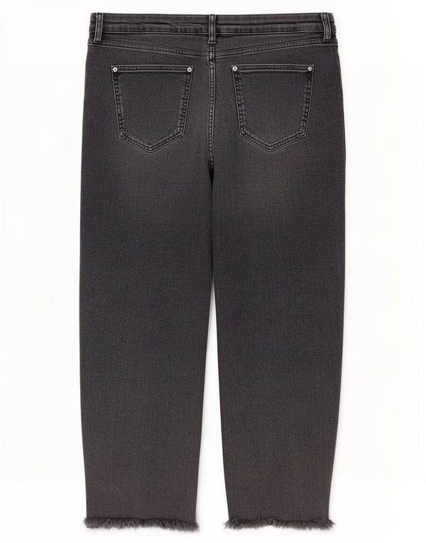 Marks & Spencer Jean court Boyfriend pour femme UK 18 XL W40 L26 Gris Coton