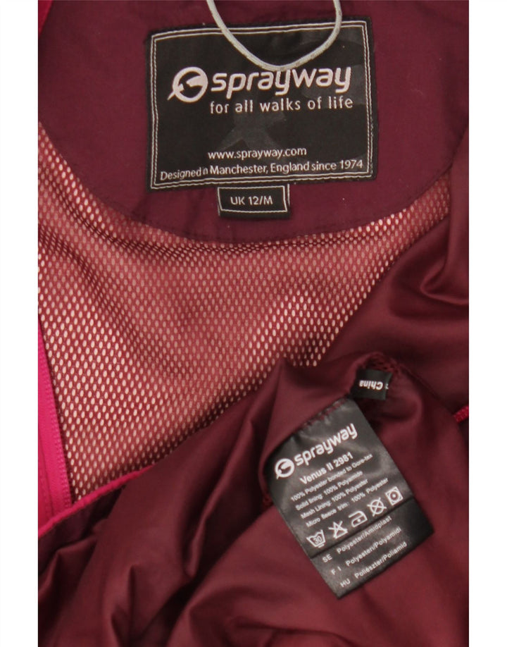 Sprayway Veste de pluie à capuche pour femme UK 12 Rose moyen Polyester